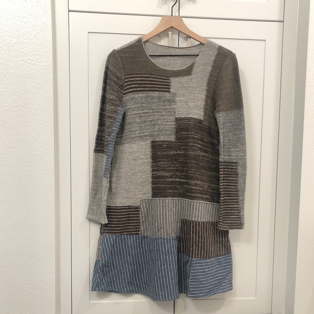 Multicolored Knit Sweater Dress